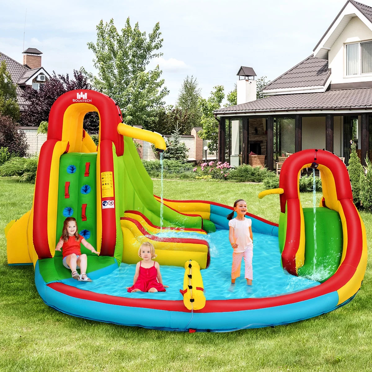 Kids Inflatable Water Slide Park with Splash Pool D451
