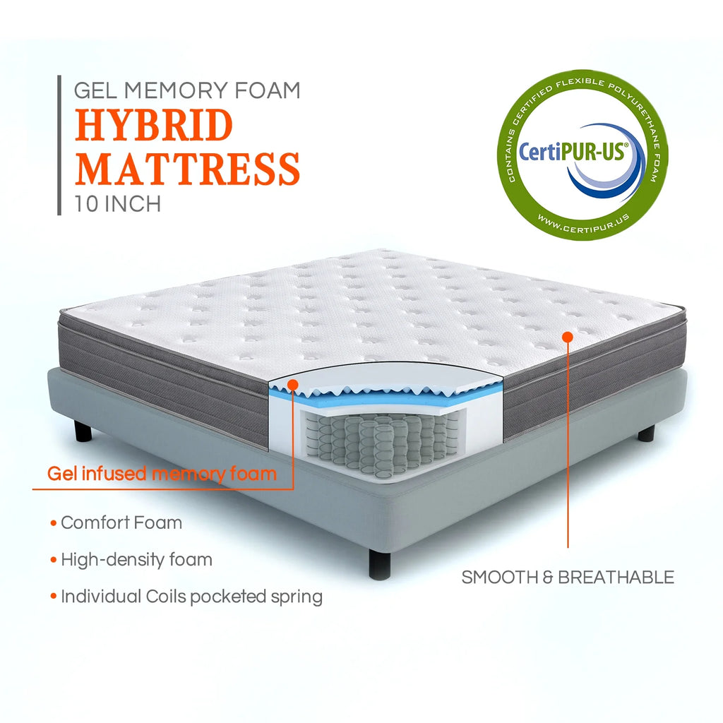 Queen Size Pocket Spring Hybrid Mattress E770