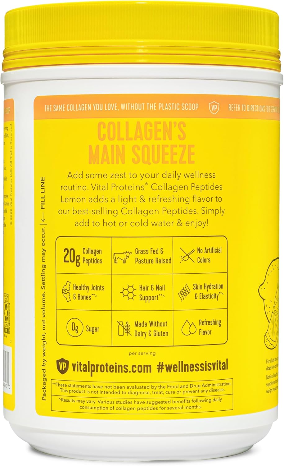 Lemon Collagen Peptides Powder 26.5 Ounce G6225