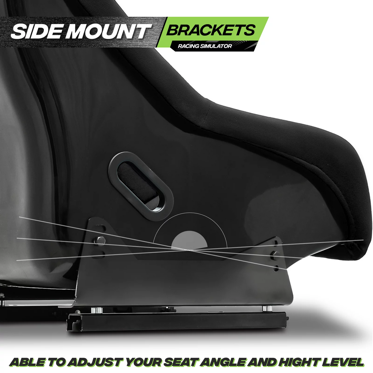 Black Racing Bucket Seat with Adjustable Slide & Angle Q484