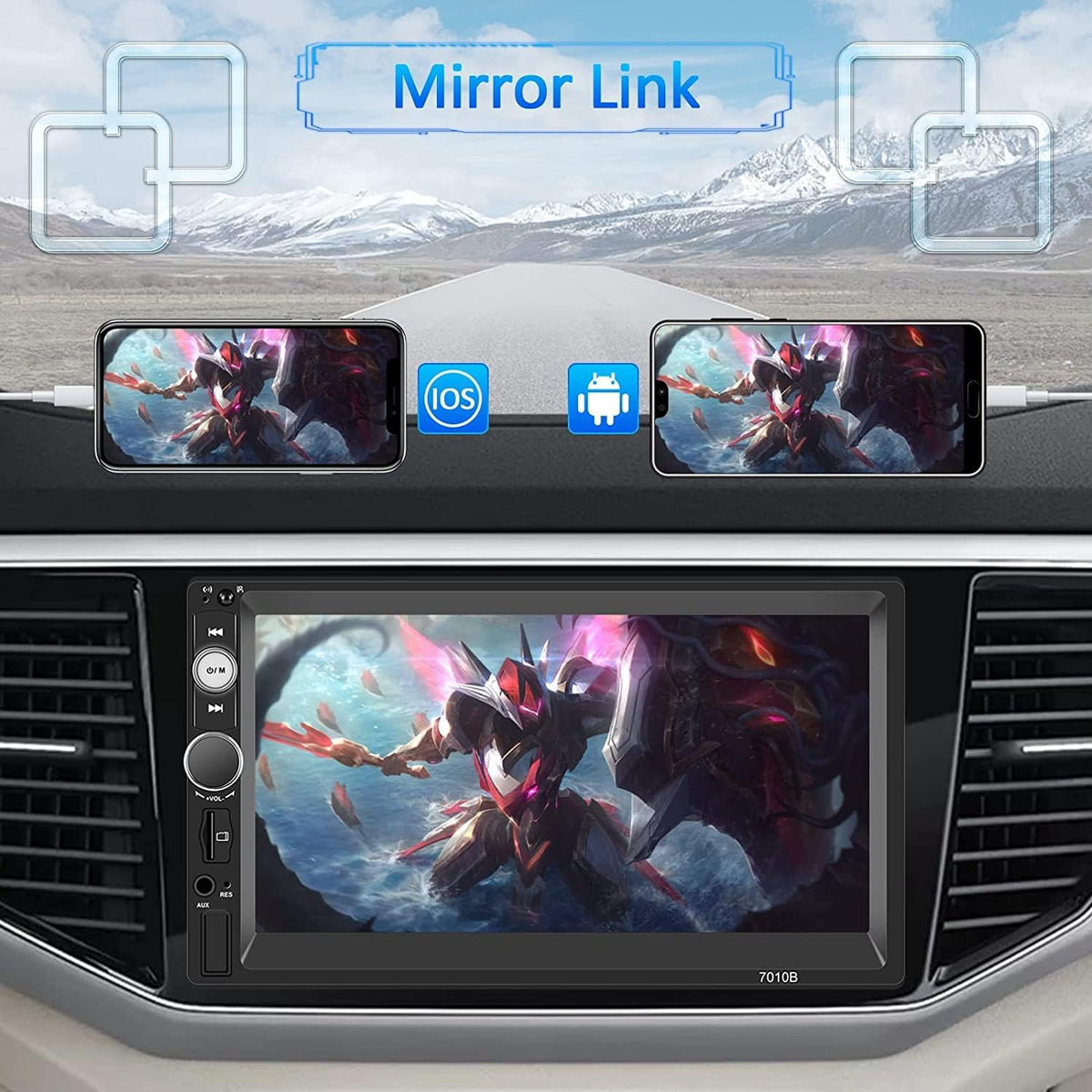 7 Inch Touch Screen Car Stereo with Bluetooth Backup Camera D324224