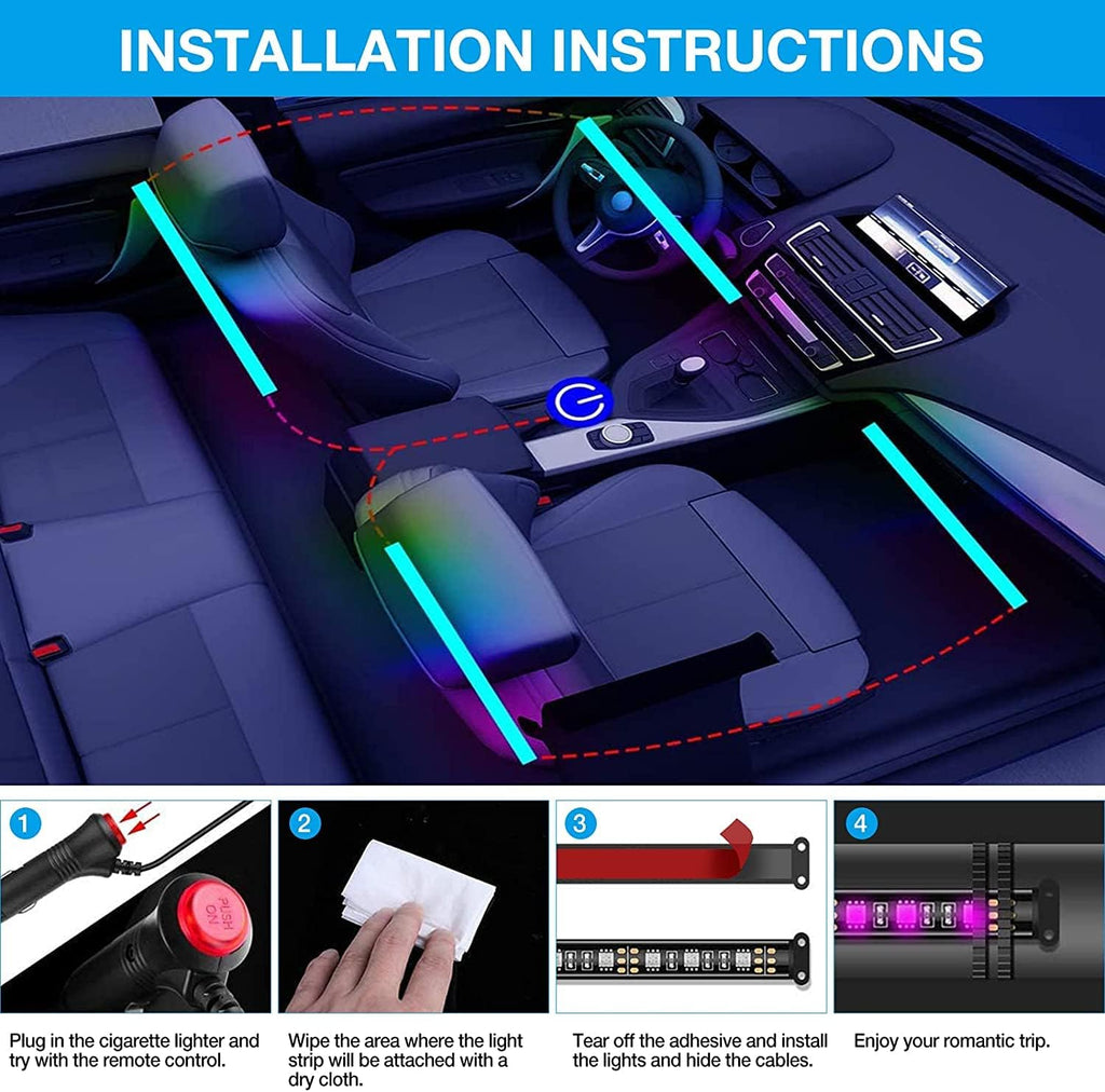 16 Million Colors Music Sync Car LED Lights W16887