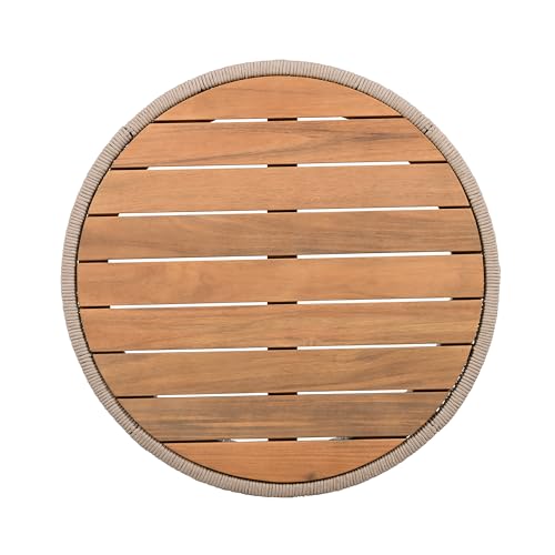Rattan Outdoor Coffee Table with Acacia Wood Tabletop V1685