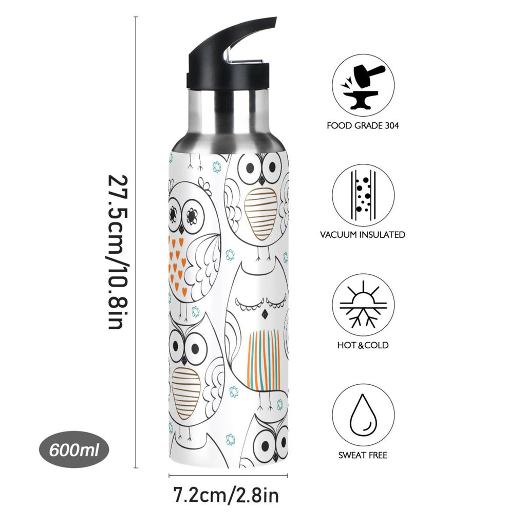 Stainless Steel Insulated Vacuum Flask Water Bottle with Straw Lid K7045