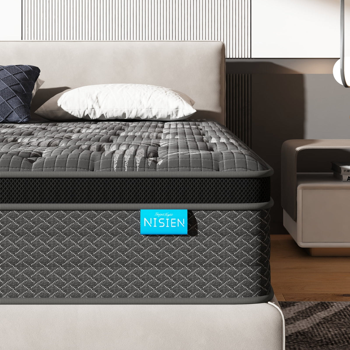 Black 10 inch Queen Gel Memory Foam Hybrid Mattress X458