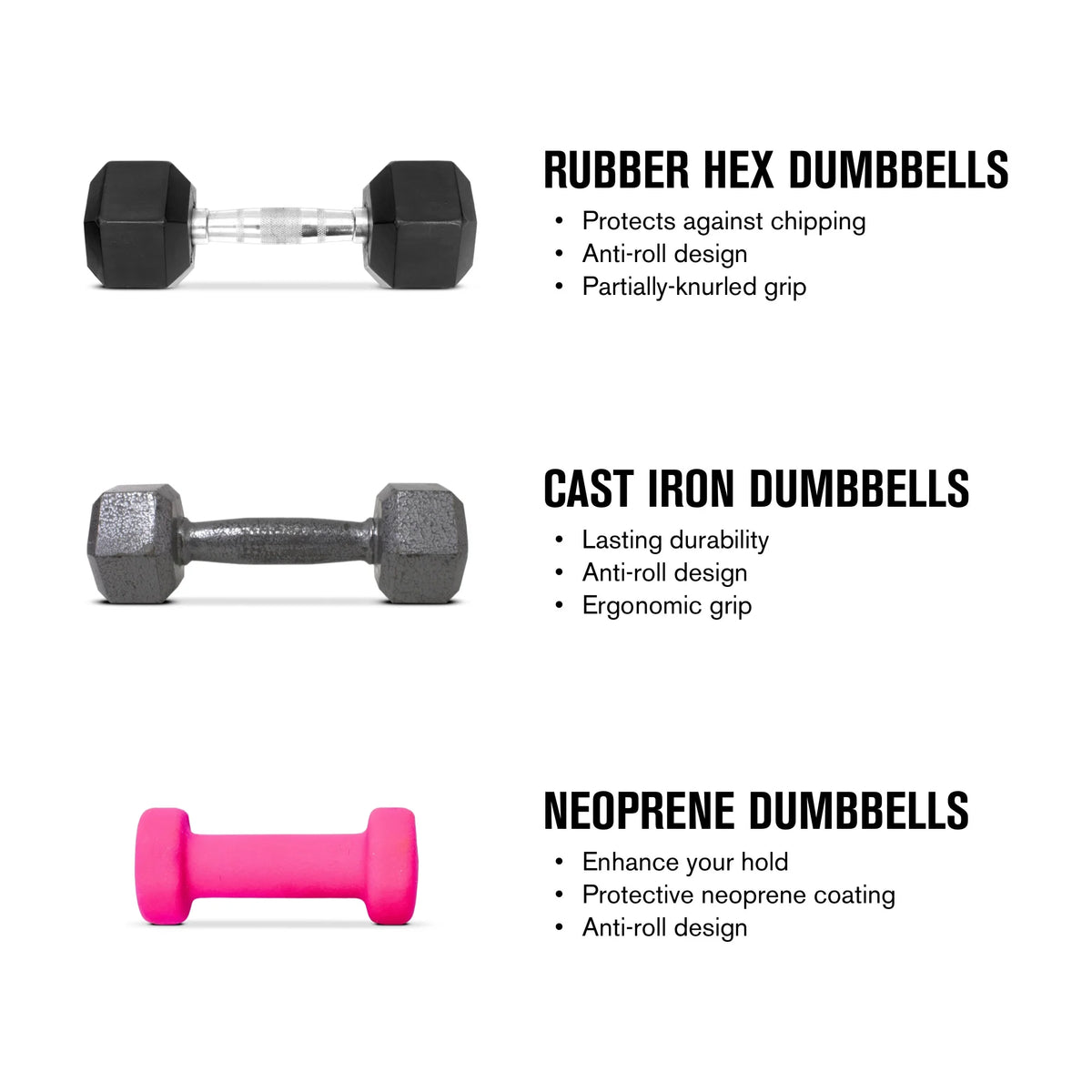 Rubber Hex Dumbbell, 105 lbs K73177