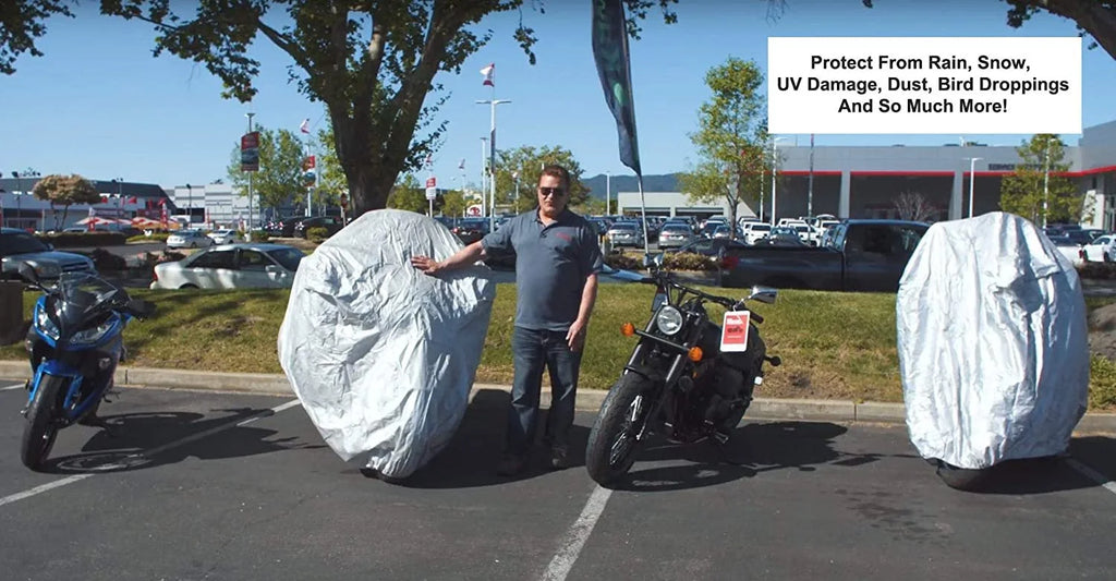 Motorcycle Cover with Reinforced Securing Straps and Storage Bag A735