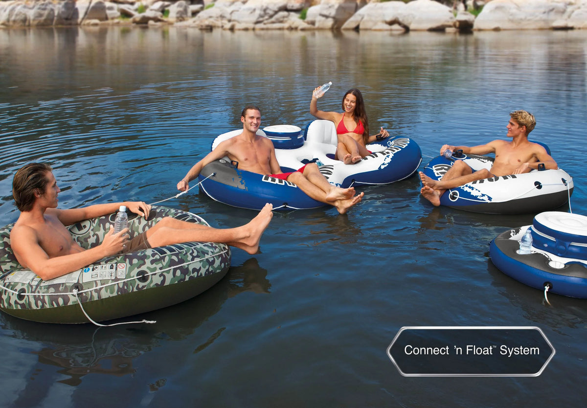 Inflatable 2 Person Float (2 Pack) + Single Tube (4 Pack) Q126