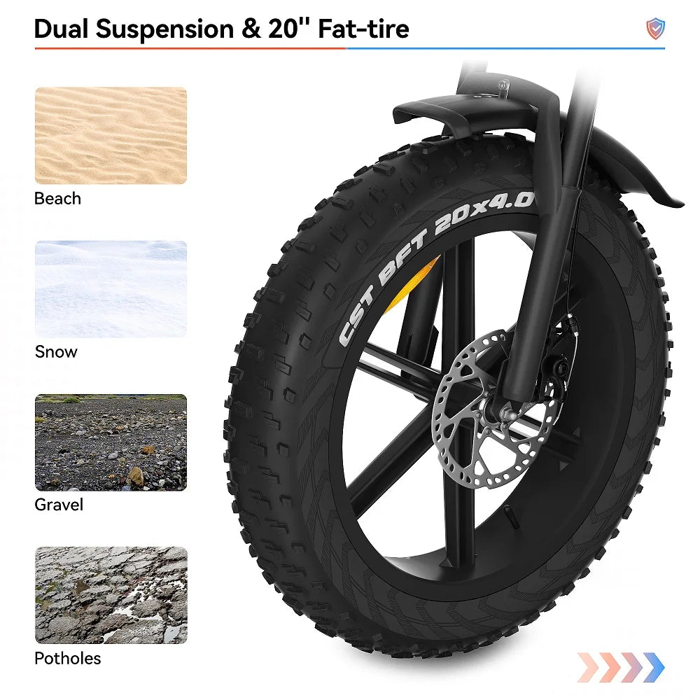 20" x 4.0 Electric Bike with 750W Motor 48V 14Ah Battery 7-Speed R377760