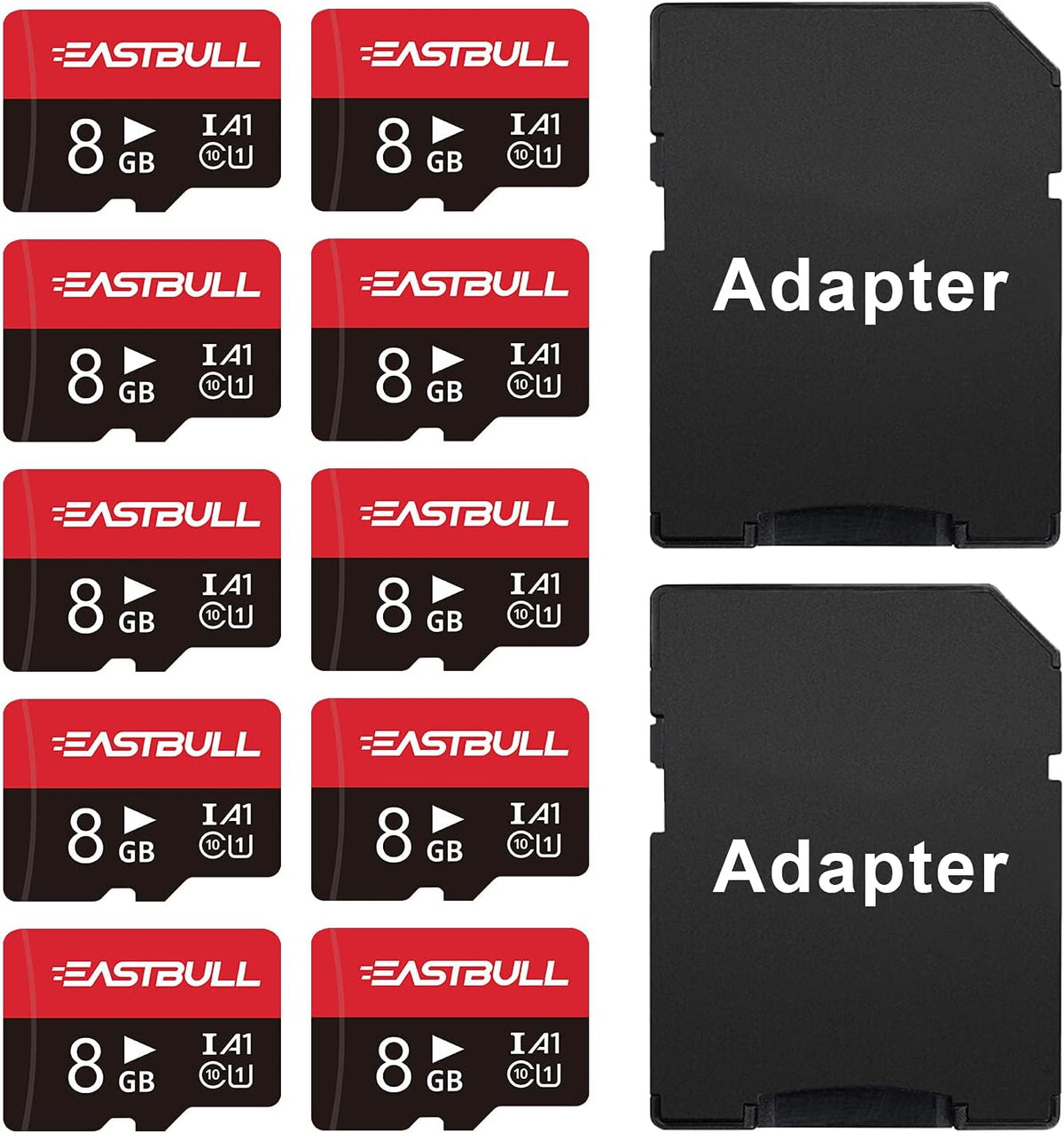 8GB 10-Pack Micro SD Cards UHS-I U1 Class 10 Z9623