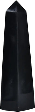 Black Large Healing Crystals Wand 4 Faceted Crystal Point Obelisk Gemstone 1.1-1.7 Lbs U451