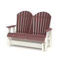 Cherrywood and White Weather Resistant Poly Outdoor Glider M42582