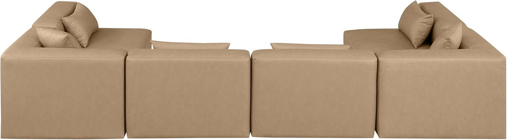 Tan Vegan Leather Modular Sectional X703