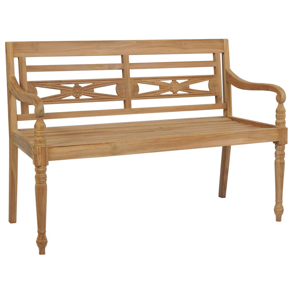 Wooden Patio Bench with Taupe Cushion V527434