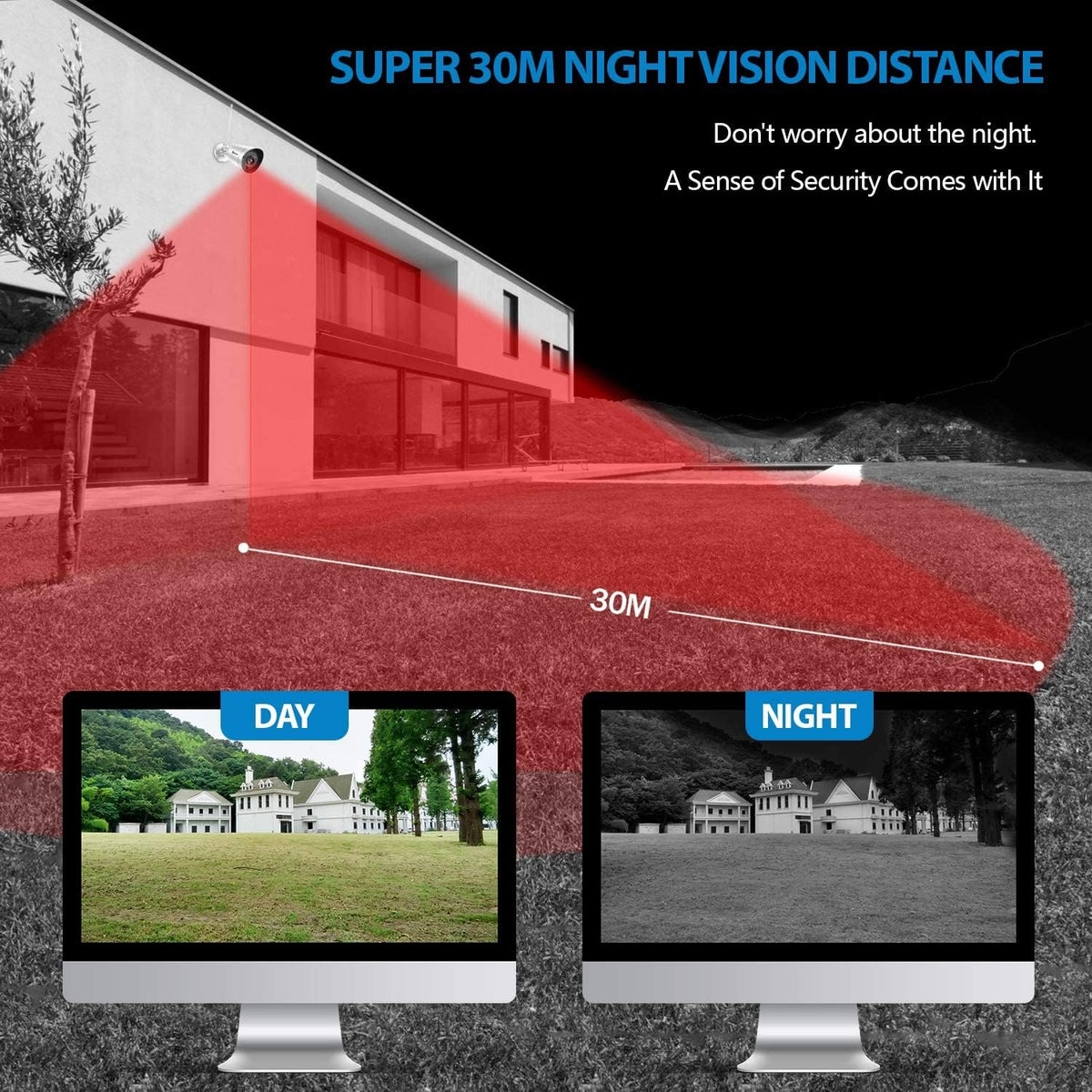 Black 1080P WiFi Outdoor Security Camera O50538