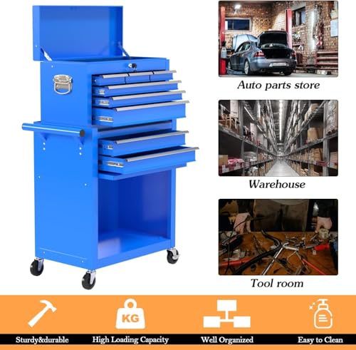 8 Drawer Rolling Tool Chest with Wheels and Lock Y250962