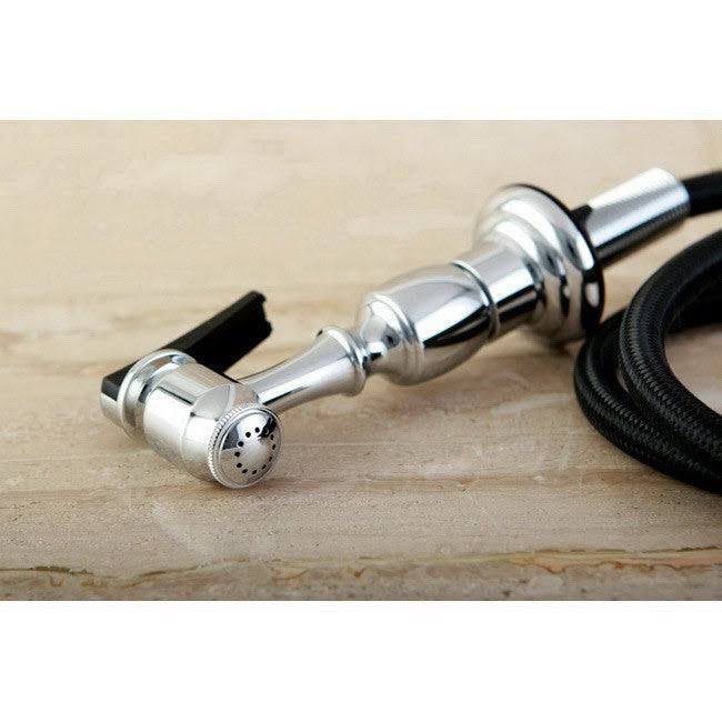 Chrome Double Handle Kitchen Faucet with Brass Sprayer S739