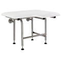 White Left-Hand Shower Seat with Legs A21068