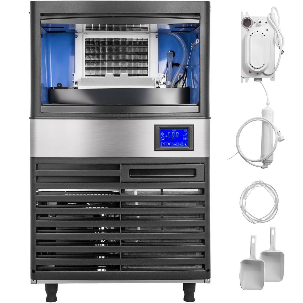 Commercial Ice Maker 155lbs/24h with 44lbs Bin Stainless Steel Z984
