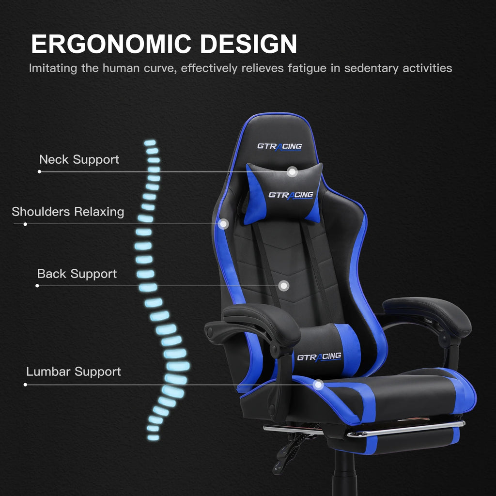 White Height Adjustable Reclining Gaming Chair with Footrest R948740