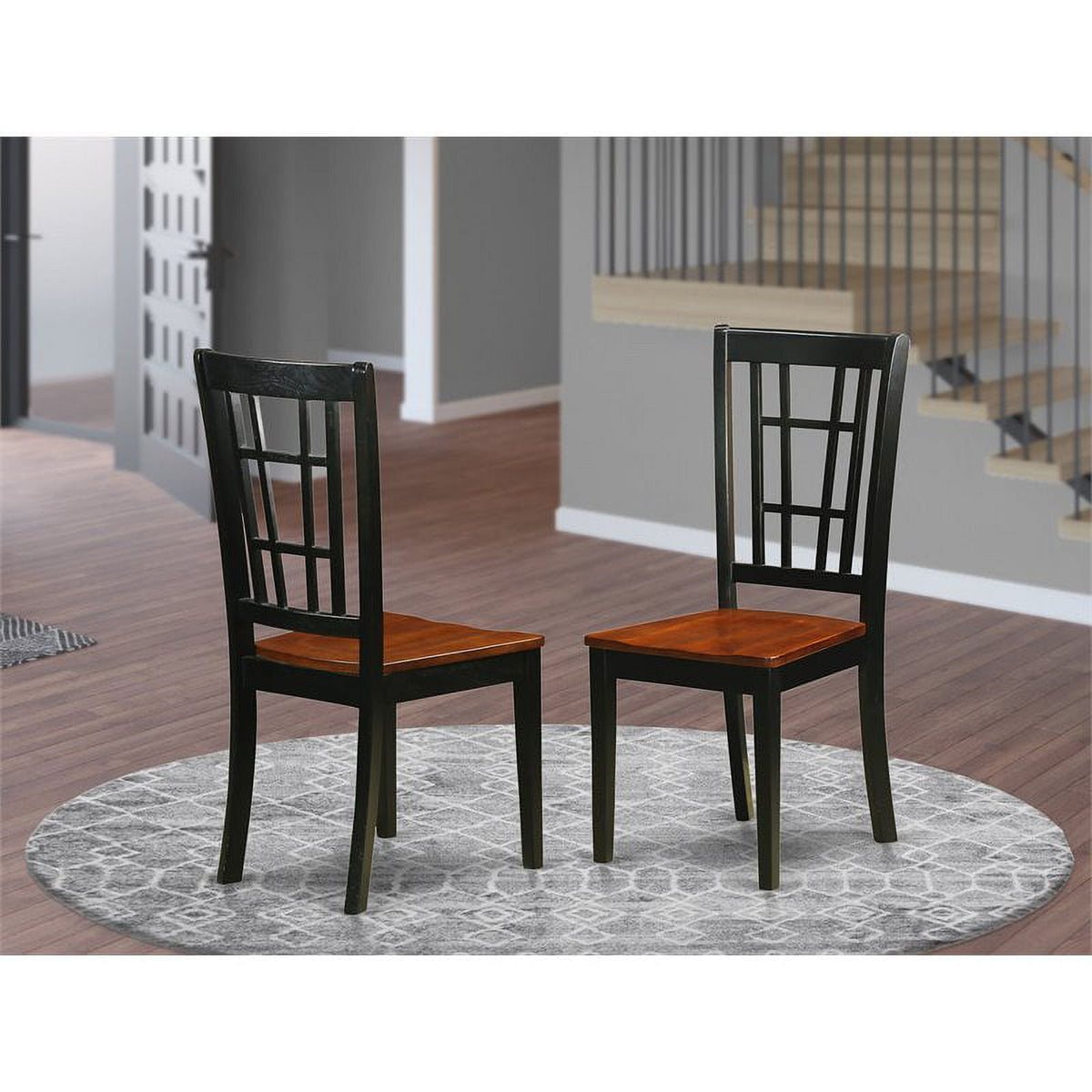 Black/Cherry Wood Dining Chairs (Set of 2) Z21748