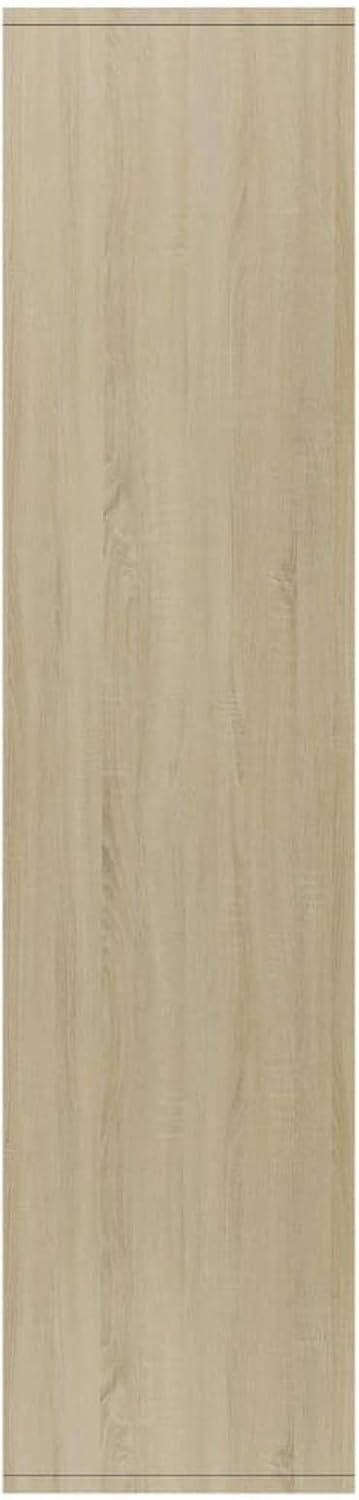 White and Sonoma Oak Book Cabinet Sideboard 26inch x11.8inch x51.2inch E66302