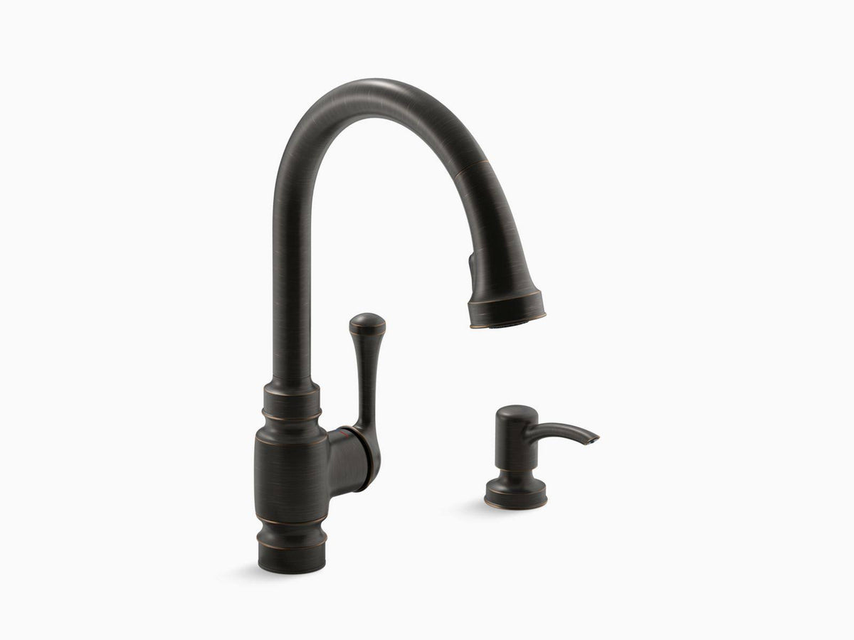 Oil Rubbed Bronze Pull-Down Kitchen Faucet W193