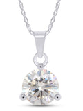 2CT Moissanite Pendant Necklace 18K White Gold Plated Silver D Color Ideal Cut Y315