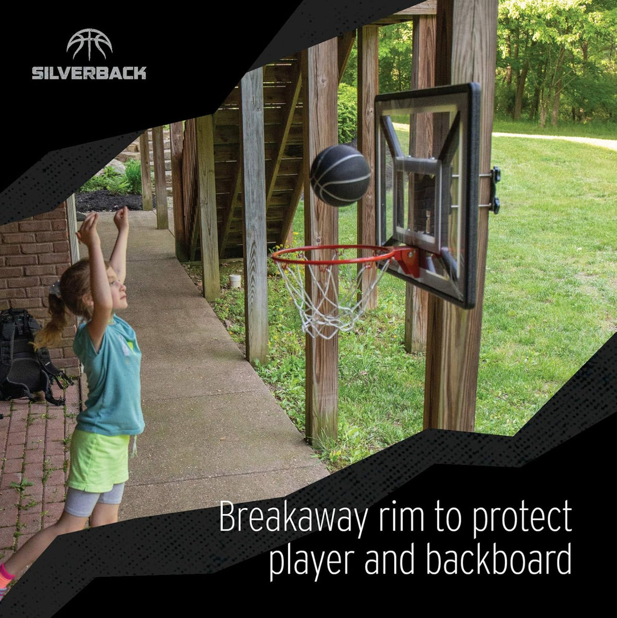 Youth Basketball Hoop with Mounting Technology, Black P4842