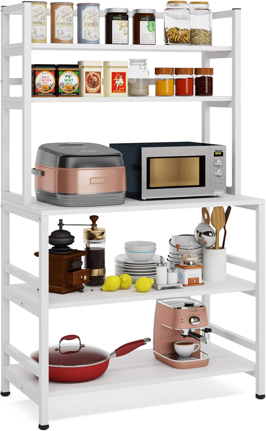 5-Tier Kitchen Bakers Rack with Hutch Q248007