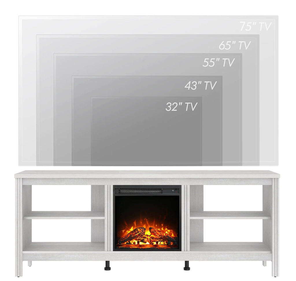 Black TV Stand with 8 Storages U874295