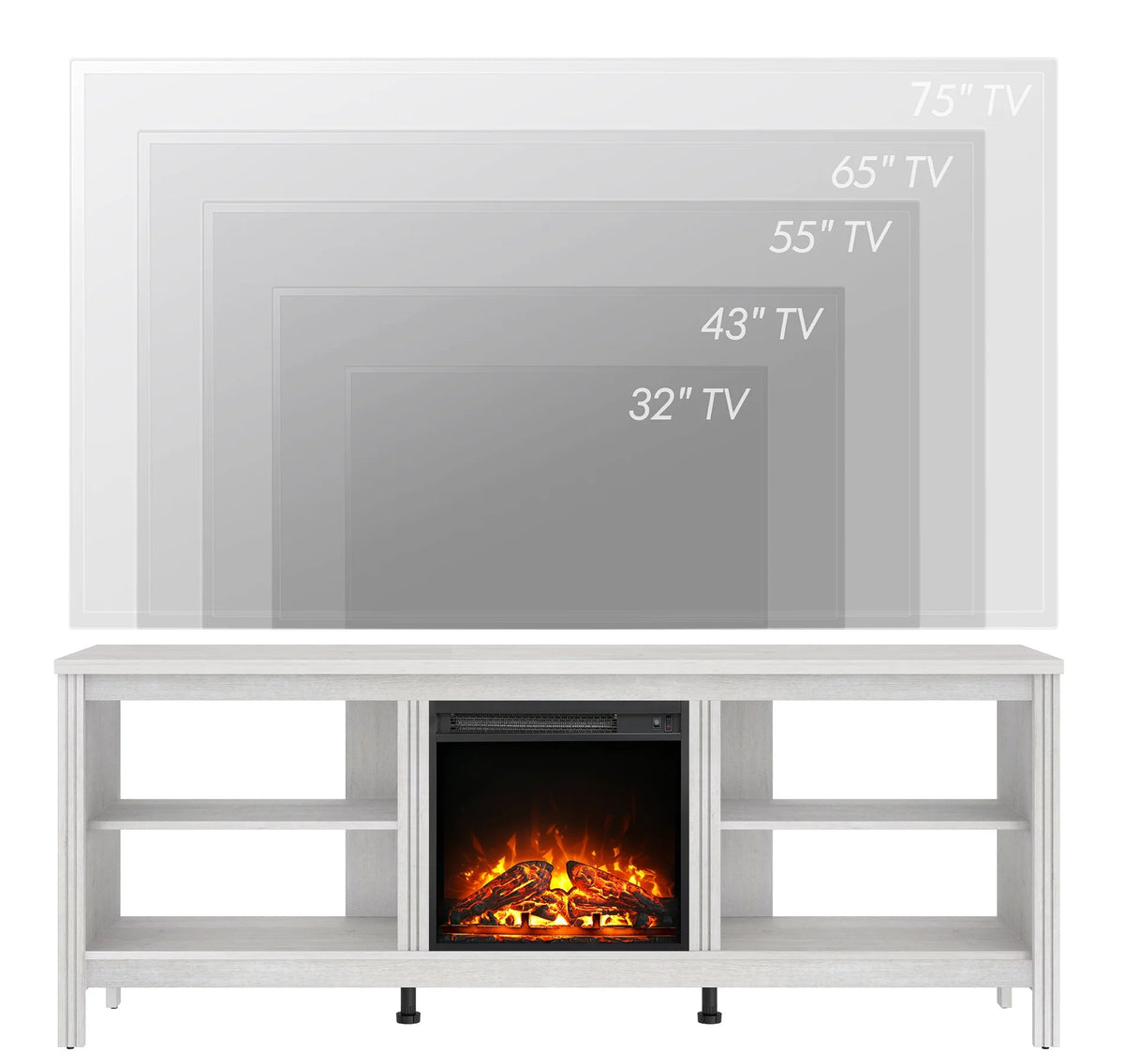 Black TV Stand with 8 Storages U874295