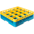 16 Compartment Yellow Glass Rack with 1 Extender W4713