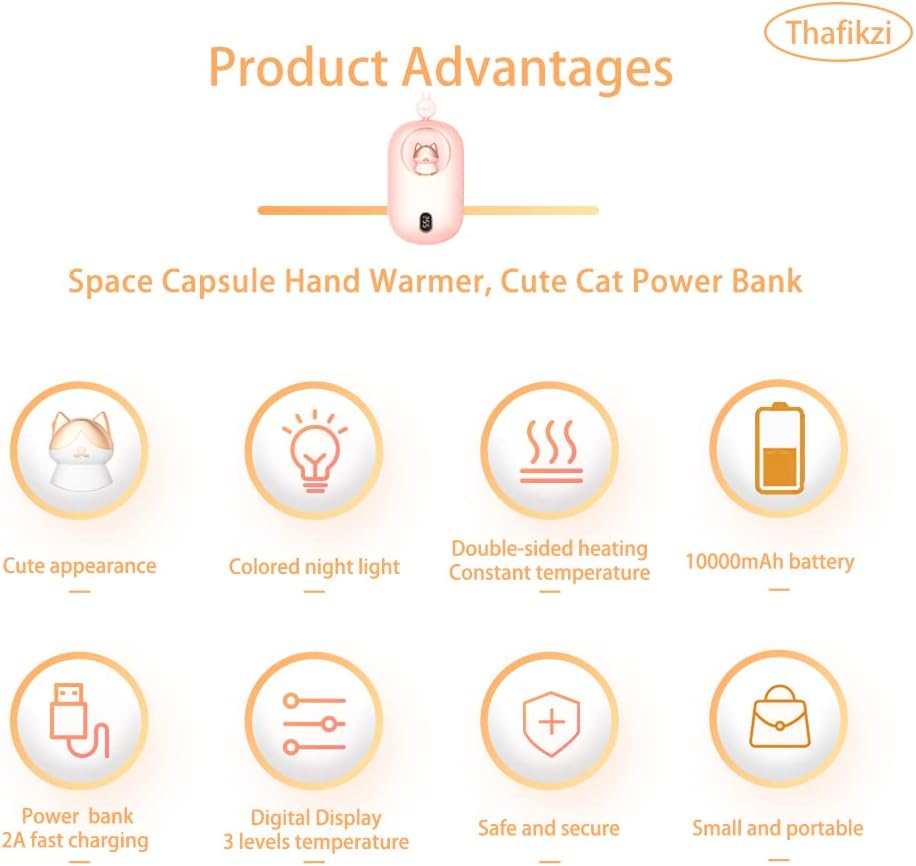 10000mAh Rechargeable Hand Warmer Power Bank with Digital Display P565