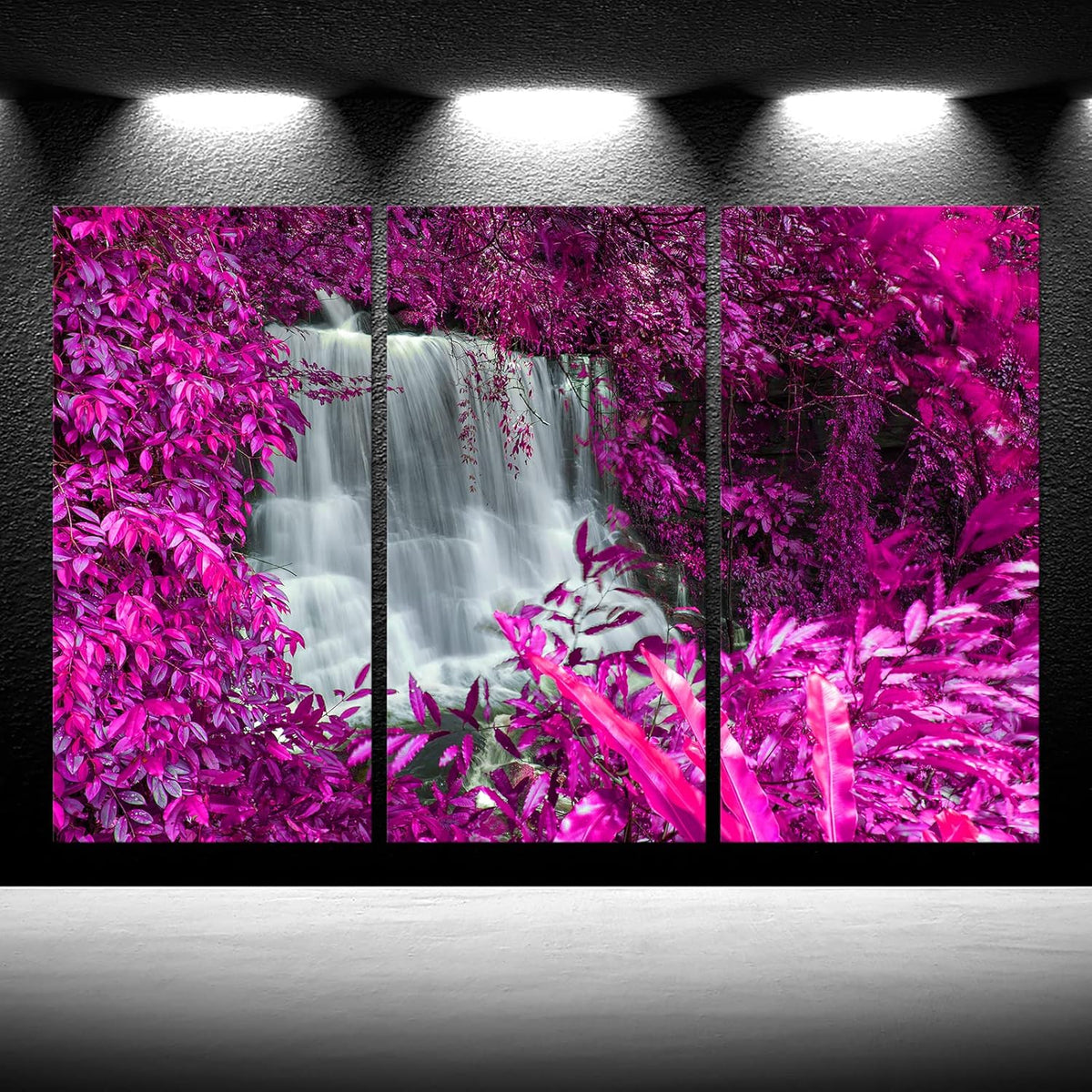 Black White and Purple Canvas Wall Art 16x32inchx3pcs C3008
