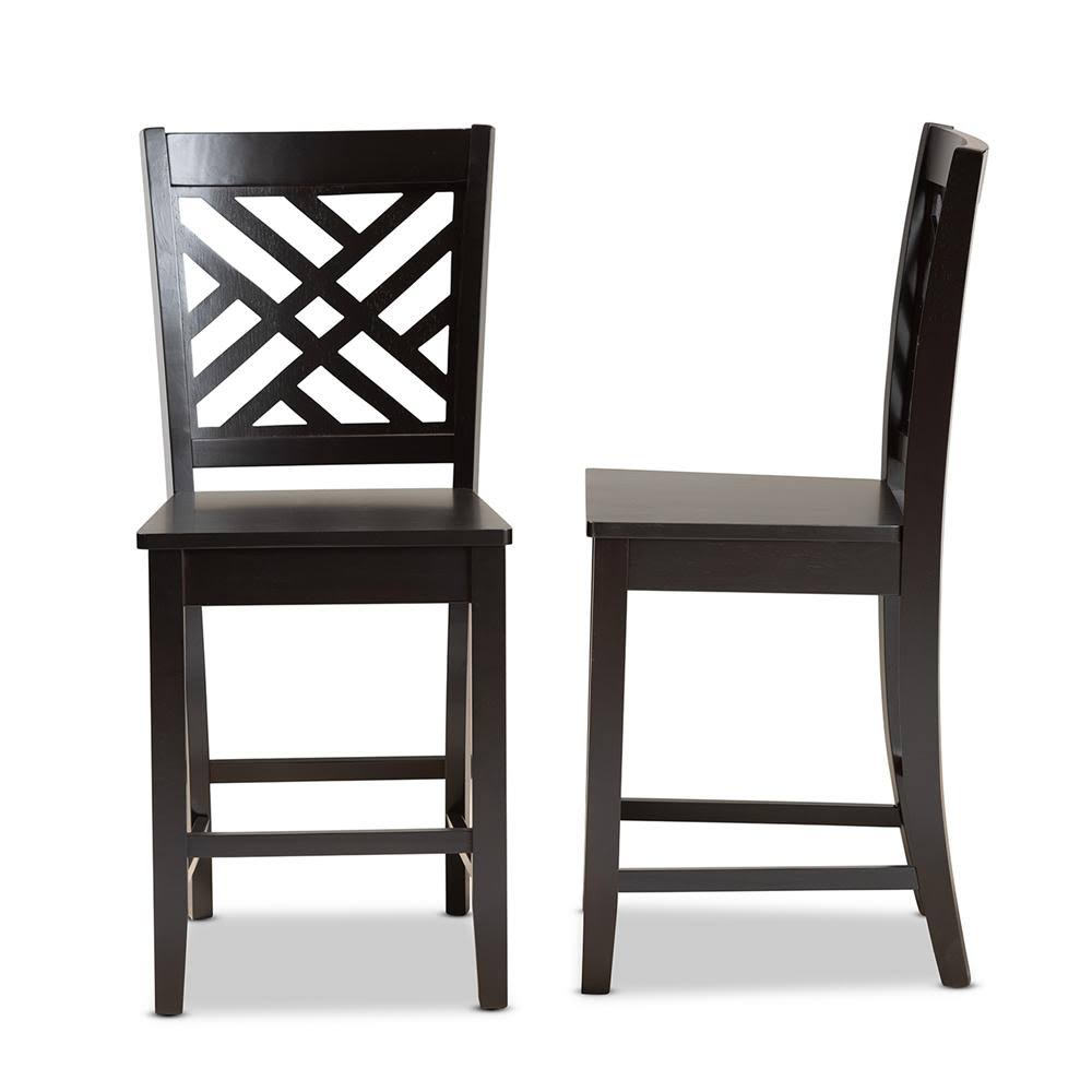 Walnut Brown 2-Piece Counter Stool Set R45943