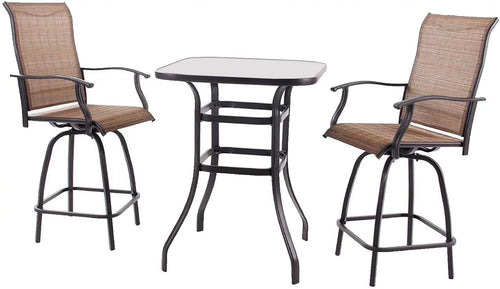 3 Piece Swivel Stools Set with Dining Chairs and Cafe Table S46556