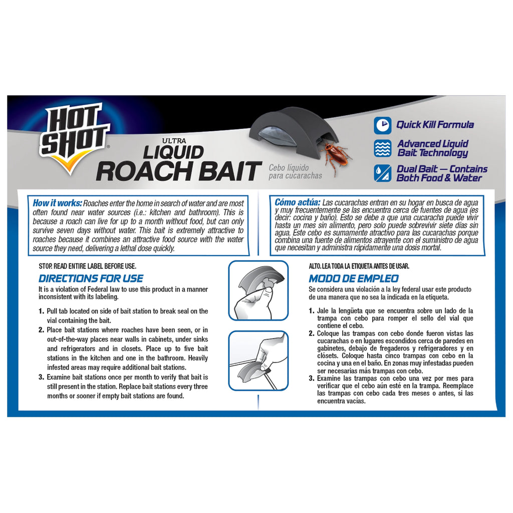 4 Pack Mini Ultra Liquid Roach Bait, 6 Count Each Q893