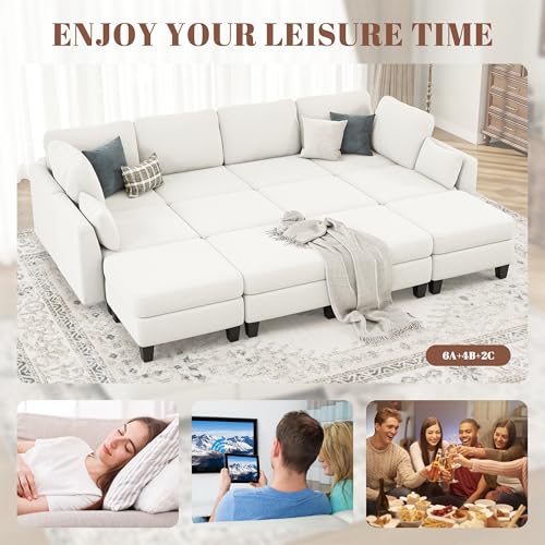 Dark Grey 6 Seaters Modular Sleeper Sofa I280
