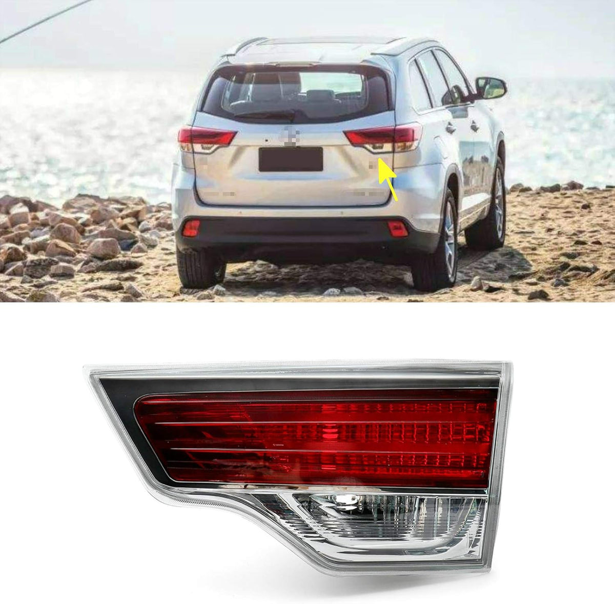 Tail Light Rear Taillight Assembly Compatible With Highlander 2014 2015 2016 Inner Right Passenger Side Pack of 2 Q707