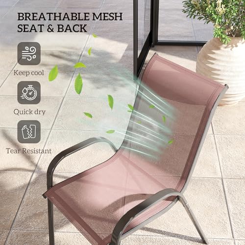Stackable Patio Dining Chairs Set of 4 L785