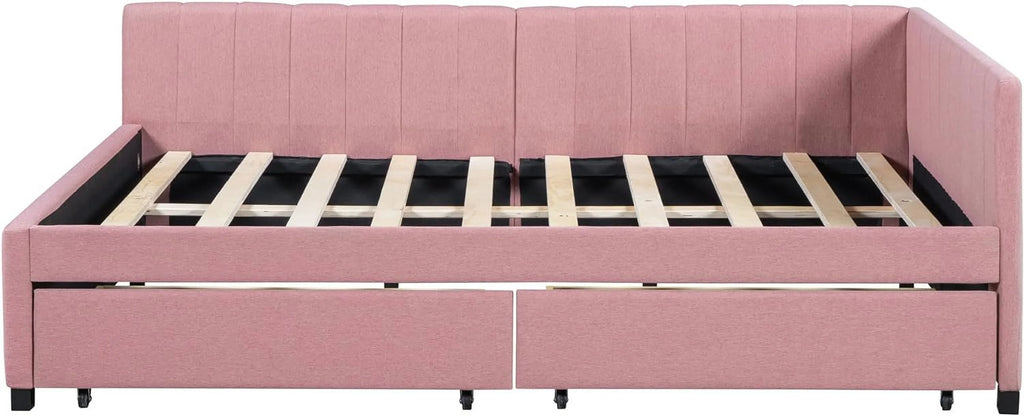 Full Size Upholstered Daybed with 2 Storage Drawers L34054