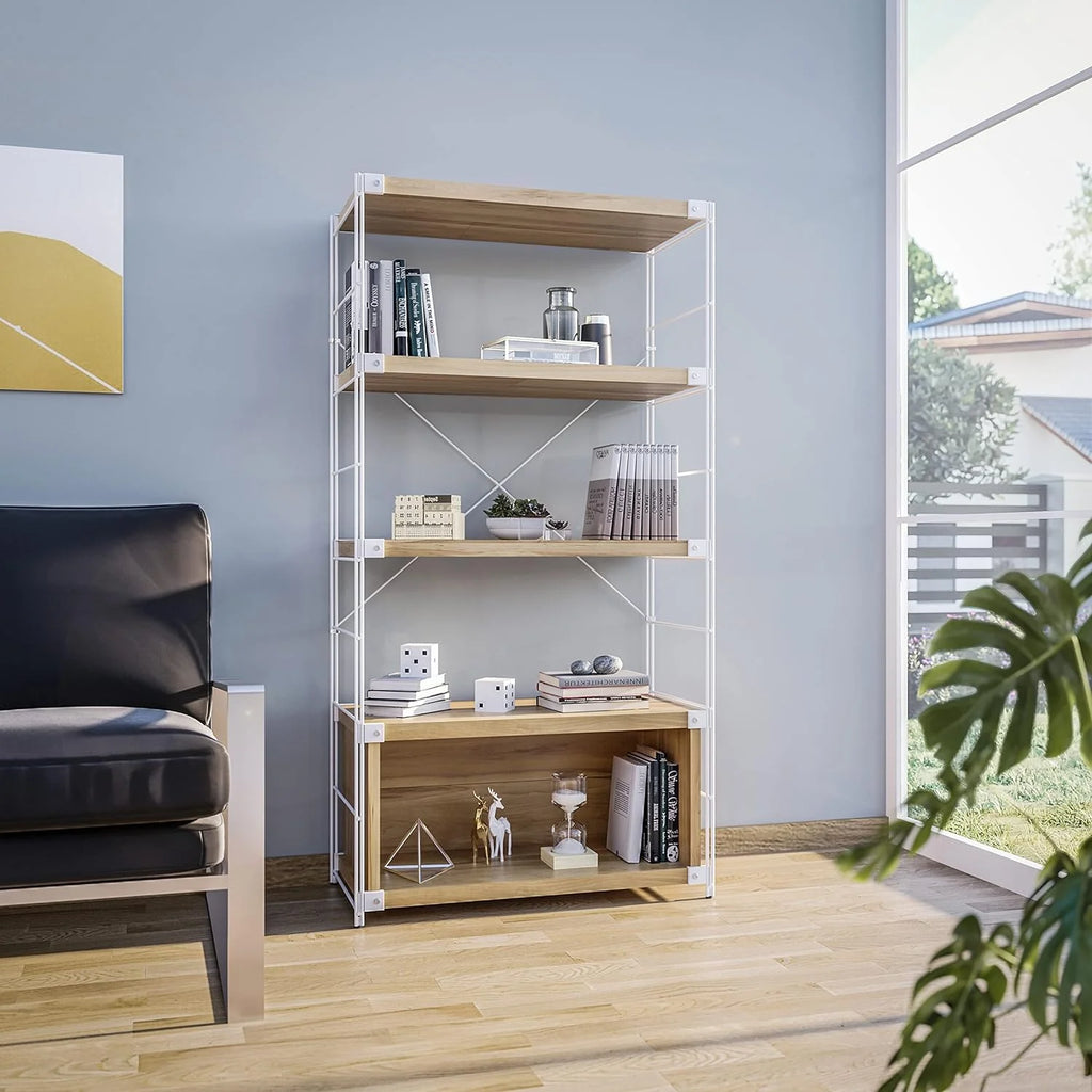 4 Shelves Bookcase with Steel Frame U931