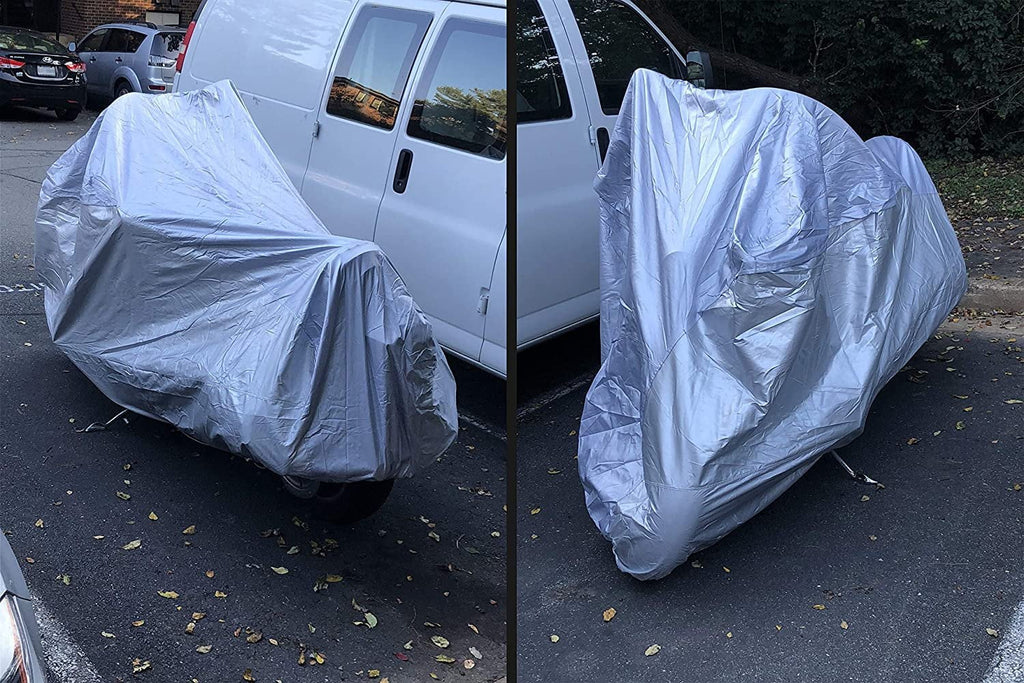 Motorcycle Cover with Reinforced Securing Straps and Storage Bag A735