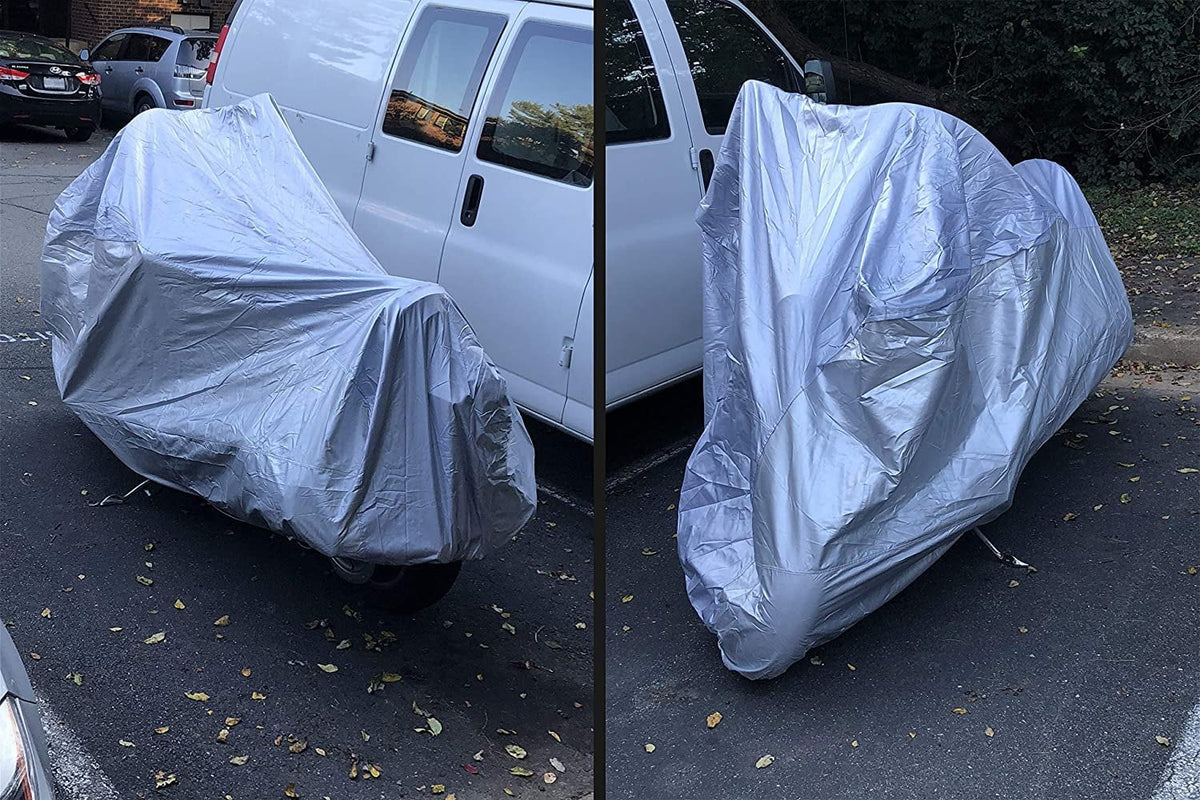 Motorcycle Cover with Reinforced Securing Straps and Storage Bag A735