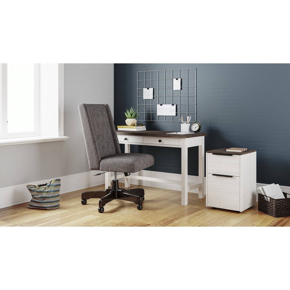 White and Brown File Cabinet F445
