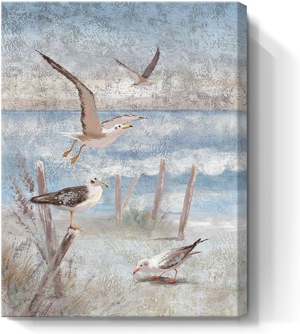 Framed Canvas Print Coastal Painting 12x16inch N29411