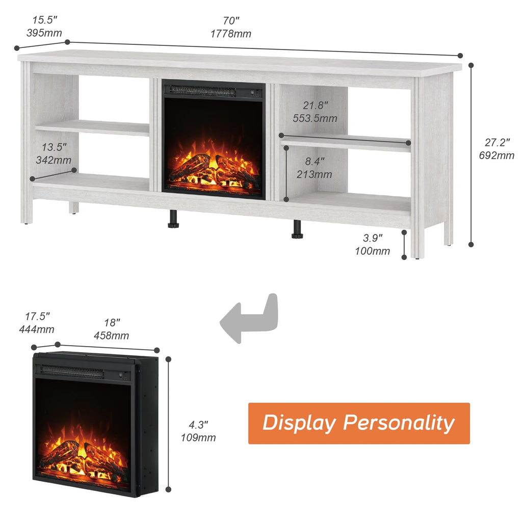 Black TV Stand with 8 Storages U874295