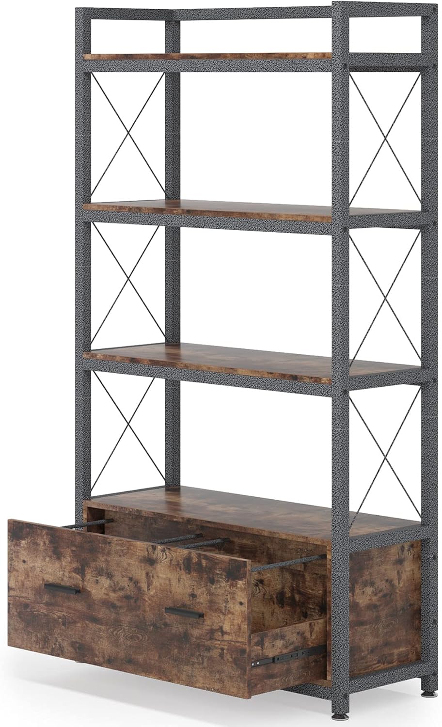 Lateral Filing Cabinet with Open Storage Shelves E31311