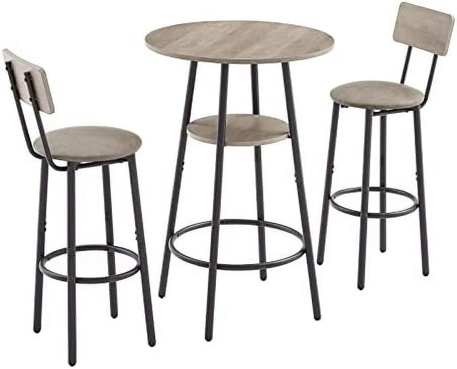 5 Piece PU Upholstered Counter Height Dining Table and Chairs Set Grey R26642